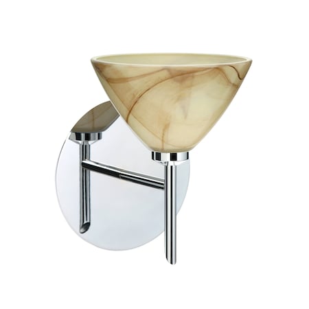 Besa Lighting Domi Mini Sconce, Mocha, Chrome Finish, 1x40W Halogen 1SW-174383-CR